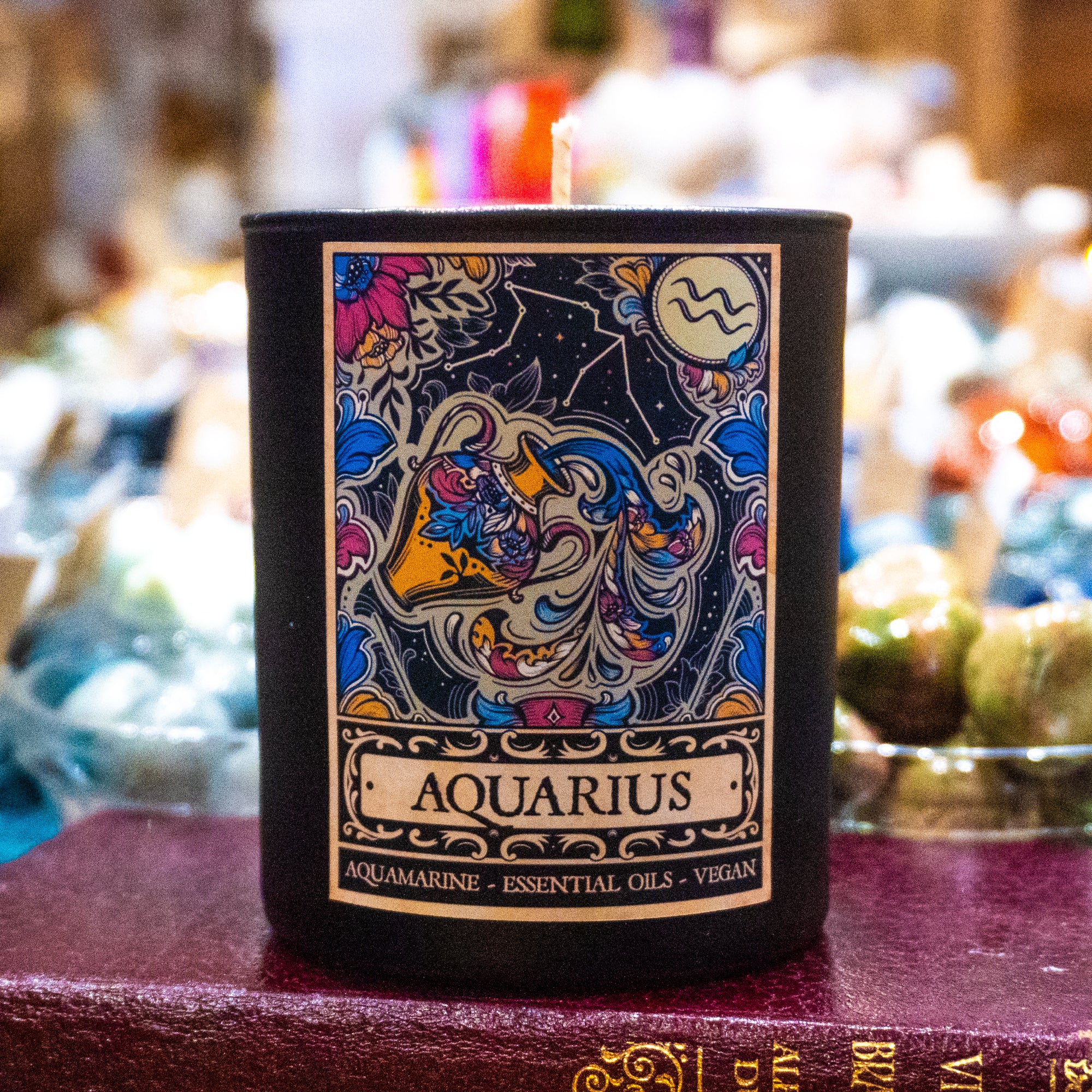 Aquarius Crystal Candle