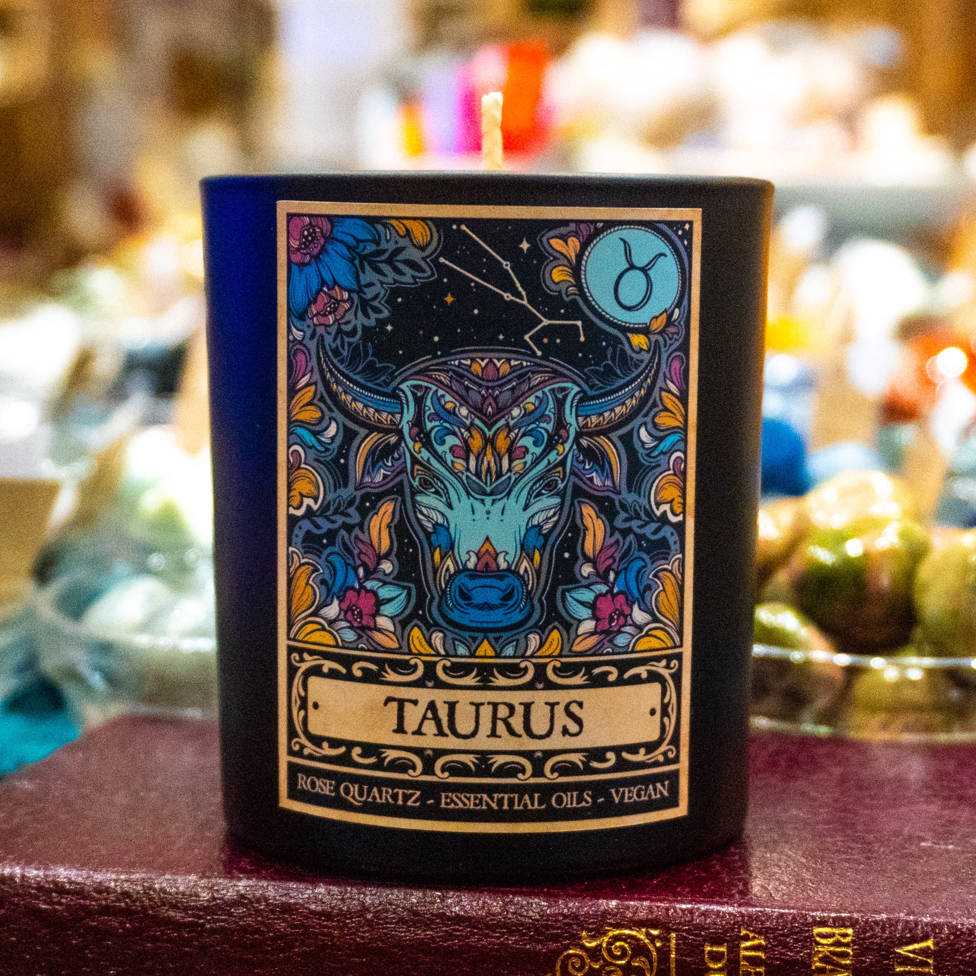 Taurus Crystal Candle